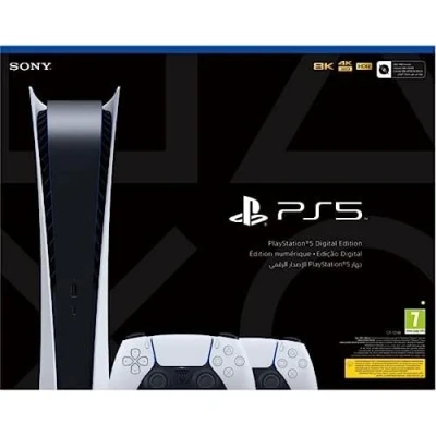 Afbeelding van PlayStation 5 Console Digital Edition 1000036489 + 2 PS5 DualSense™ draadloze controllers, wit