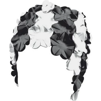 Afbeelding van Beco Badmuts Dames Rubber Zwart/wit Bloemetjes