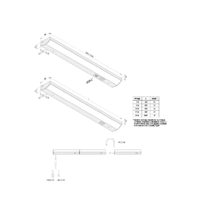 Afbeelding van ModuLite F LED meubelverlichting, zwart, 45 cm, 3.000 K, aluminium