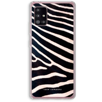 Afbeelding van Case Company® hoesje geschikt voor Samsung Galaxy A51 5G Zebra Soft Cover Telefoonhoesje Bescherming aan alle Kanten en Schermrand