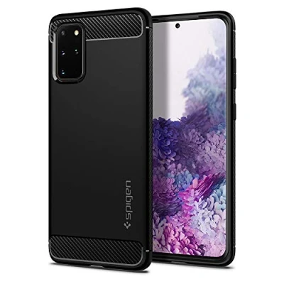 Afbeelding van Spigen Rugged Armor beschermhoes compatibel met Samsung Galaxy S20 Plus mat zwart