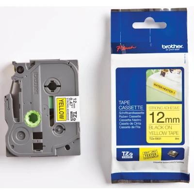 Afbeelding van Brother compatible TZe 631 tape zwart op geel 12 mm x 8 m