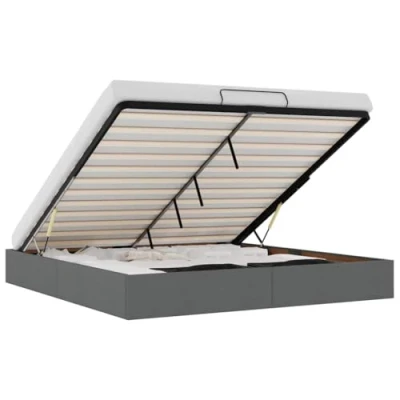 Afbeelding van vidaXL Bedframe zonder matras 180x200 cm stof donkergrijs