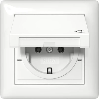 Afbeelding van Gira Standaard 55 wandcontactdoos randaarde 16A 250V zuiver wit