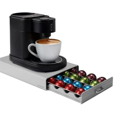 Afbeelding van Navaris koffiecups houder compatibel met Vertuo cups Capsulehouder voor Koffie Ook grotere capsules accessoires Grijs