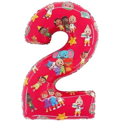 Afbeelding van Toyland® Cocomelon folieballon nummer 27 inch feestballonnen voor kinderen 1 2 verkrijgbaar