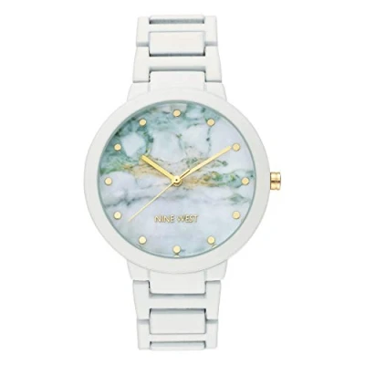 Afbeelding van Nine West Rubberen polshorloge voor dames, Wit., Armband