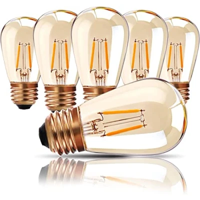 Afbeelding van Genixgreen Buitenlampen, E27 led schroeflamp, warm wit 2200 K (6 verpakkingen)