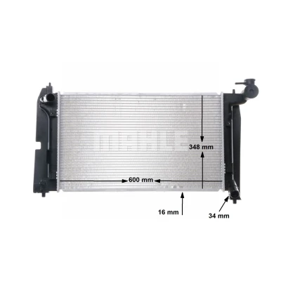 Afbeelding van MAHLE ORIGINAL CR 1526 000S Radiateur voor voertuigen met/zonder airco 597 355 16 Koelribben gesoldeerd TOYOTA: Corolla IX Hatchback, Verso