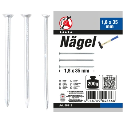 Afbeelding van BGS Nagel assortiment 200 gram 1,8 x 35 mm
