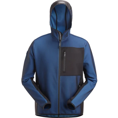 Afbeelding van Snickers 8044 FlexiWork, Tussenlaag Hoodie met Rits Kobaltblauw/Zwart