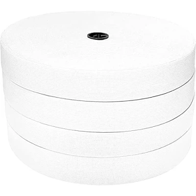 Afbeelding van 25 meter elastische naaiband, breed elastisch lint, platte band, stof om te naaien, banden voor doe het zelf (wit, m x mm)