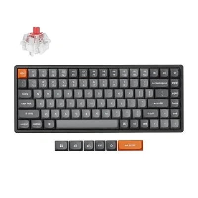 Afbeelding van Keychron Draadloos mechanisch toetsenbord K2 MAX 2,4 GHz/Bluetooth/USB C RGB aluminium frame QMK/VIA programmeerbare macro&#039;s hot swap PBT keycaps voor Mac Windows Super Red Switch
