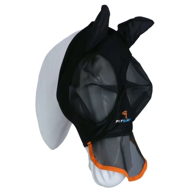 Afbeelding van Shires Vliegenmasker Stretch met Neus Jet Zwart Cob