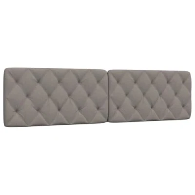 Image de vidaXL Coussin de tête lit taupe 200 cm tissu