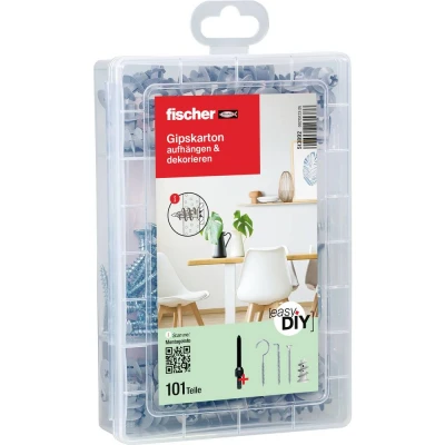 Afbeelding van Fischer 513892 Meister Box met GK pluggen, schroeven, winkelhaken en ronde haken 101 onderdelen