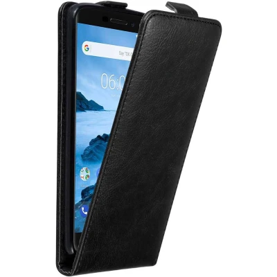 Afbeelding van Cadorabo Hoesje geschikt voor Nokia 6.1 in ZWARTE NACHT Beschermhoes flip design Case Cover met magnetische sluiting