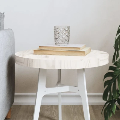 Afbeelding van Tafelblad rond Ø40x3 cm massief grenenhout wit