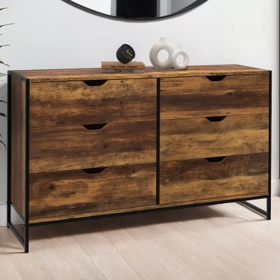 Afbeelding van HAWKINS XXL 6 ladekast 140 cm industrieel ontwerp