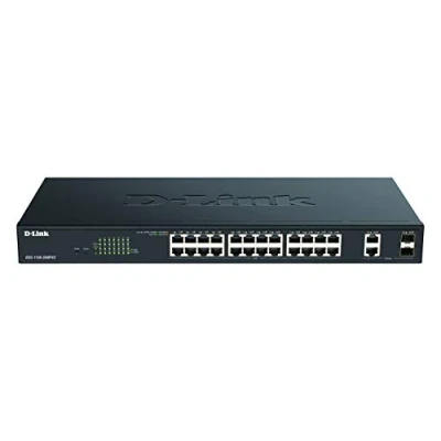Image de D Link DGS 1100 26MPV2 Commutateur intelligent 24 x 10/100/1000 (PoE) + 2 SFP Gigabit combiné de bureau, Montable sur rack PoE (370 W)