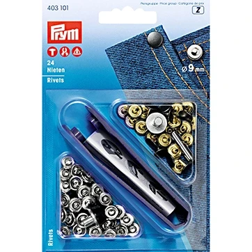 Afbeelding van Zilver Prym Siernieten 9mm Zilver/Oud Ijzer