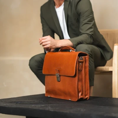 Afbeelding van The Chesterfield Brand Leren Shopper Bruin Lima