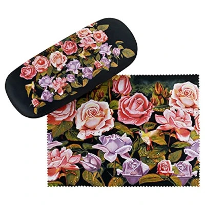 Afbeelding van von Lilienfeld Brillenkoker Bloemen Rozentuin Stevige Doos Zonnebrillenkoker Reinigingsdoek, Meerkleurig, Eén Maat, klassiek