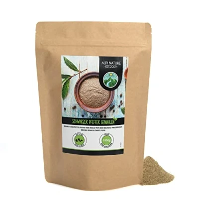 Afbeelding van gemalen zwarte peper (1 kg), 100% natuurlijke peper, natuurlijk zonder toevoegingen, veganistisch,