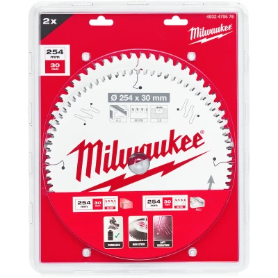 Afbeelding van Milwaukee Cirkelzaagblad hout Twin Pack 254 x 30 mm (4932471318 + 4932471320)