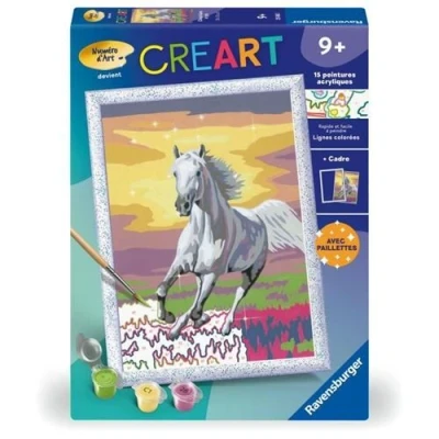 Image de CreArt Kids 18x24cm Cheval dans le pré, Kit de peinture par numéros Numéro d&#039;Art, Des 7 ans, 25845,