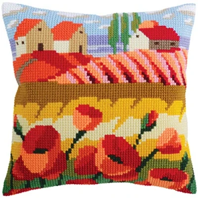 Afbeelding van Voorbedrukt kruissteekkussen Poppy Field Collection d&#039;Art 5320