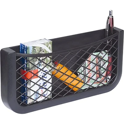 Afbeelding van HR Universeel opbergnet, 25 cm, netzak voor het opbergen en sorteren in compartiment van de bestuurder, zwart opbergvak robuuste kunststof opbergen.