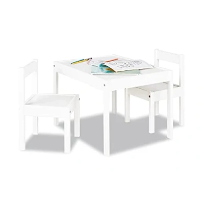 Image de Table enfant Sinna Blanc 64x50cm + 2 chaises