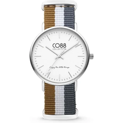 Afbeelding van CO88 Collection Watches 8CW 10031 Horloge Nato Band Ø 36 mm Bruin / Wit Grijs