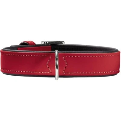 Afbeelding van Hunter halsband voor hond softie kunstleder nubuck look rood / zwart 28 34 cmx22 mm