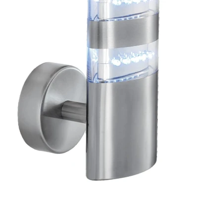 Afbeelding van Searchlight India Buiten Wandverlichting 10 X 19,5 Cm 1,5W LED Incl. IP44 Satijn Zilver