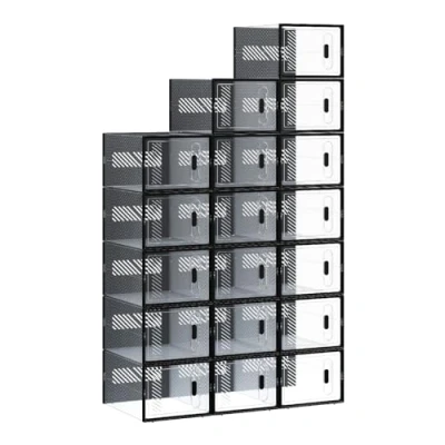 Afbeelding van WOLTU schoenendoos, set van 8, schoenenopslag, transparante schoenenkast, stapelbaar, kunststof, met voordeksel, SRX11stp