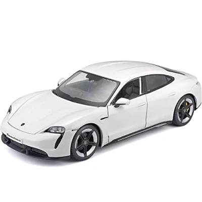 Afbeelding van Burago Maycheong 1/24 Porsche TAYCAN auto wit B18 21098