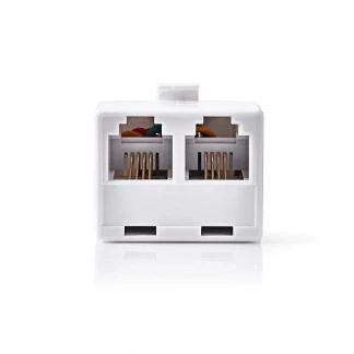 Afbeelding van RJ11 splitter male 2x vrouwelijk (Wit)