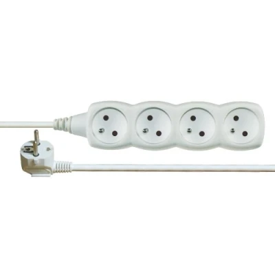 Afbeelding van Emos, Stekkerdoos, Verlengkabel met aarding, 4 contactdozen, wit 5 m (P0415) (4 x, 5 m)