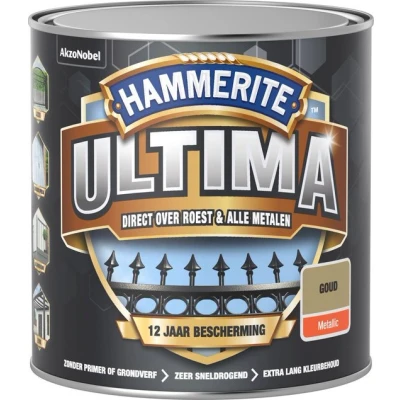 Afbeelding van Hammerite Ultima Metaallak Metallic Goud Kunststof &amp; metaal verf
