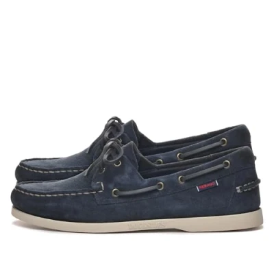 Afbeelding van Sebago Docksides Portland Flesh OUT Bootschoenen, Heren, Maat: 41, Blue navy Leer