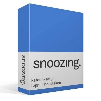 Afbeelding van Snoozing Katoen satijn Topper Hoeslaken Eenpersoons 70x200 cm Meermin