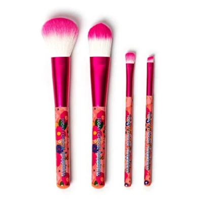 Afbeelding van Legami Oh My Glow make upkwastenset met 4 upkwasten, inclusief poederkwast, foundationkwast, oogschaduwkwast, eyelinerkwast, 100% veganistisch, reisformaat