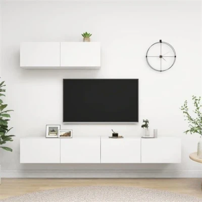 Afbeelding van vidaXL Tv meubelen 3 st bewerkt hout wit