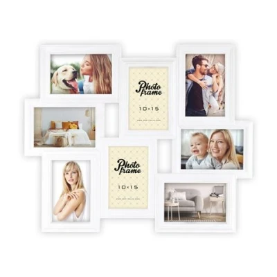 Afbeelding van ZEP Multi Fotolijst Tolosa Wit voor 8 foto&#039;s 10x15 afmeting 51x41 cm XC27W