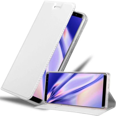 Afbeelding van Cadorabo Hoesje geschikt voor Samsung Galaxy NOTE 8 in CLASSY ZILVER Beschermhoes met magnetische sluiting, standfunctie en kaartvakje Book Case Cover Etui