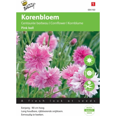Afbeelding van Centaurea cyanus Pink Ball Tuinplus Buzzy