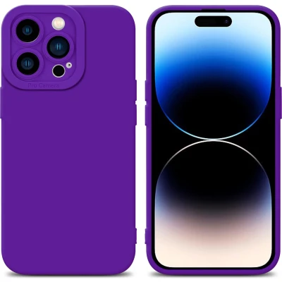 Afbeelding van Cadorabo Hoesje geschikt voor Apple iPhone 14 PRO in Fluid DONKER PAARS Beschermhoes gemaakt van flexibel TPU silicone Cover Case