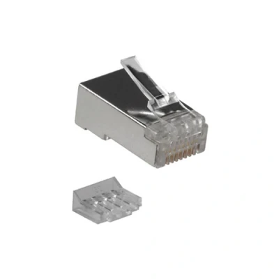 Afbeelding van ACT TD1138 RJ45 CAT5E Afgeschermde Modulaire Connector Ronde Kabel Massieve of Soepele aders 8 stuks